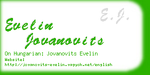 evelin jovanovits business card